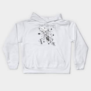 I Study Triggernometry Exploded view hand gun Kids Hoodie